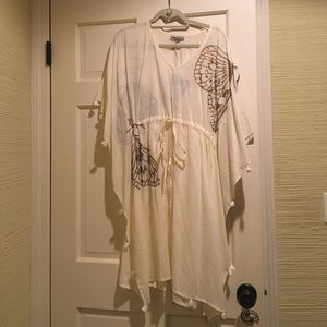 White and Brown Patterned Tunic/Dress