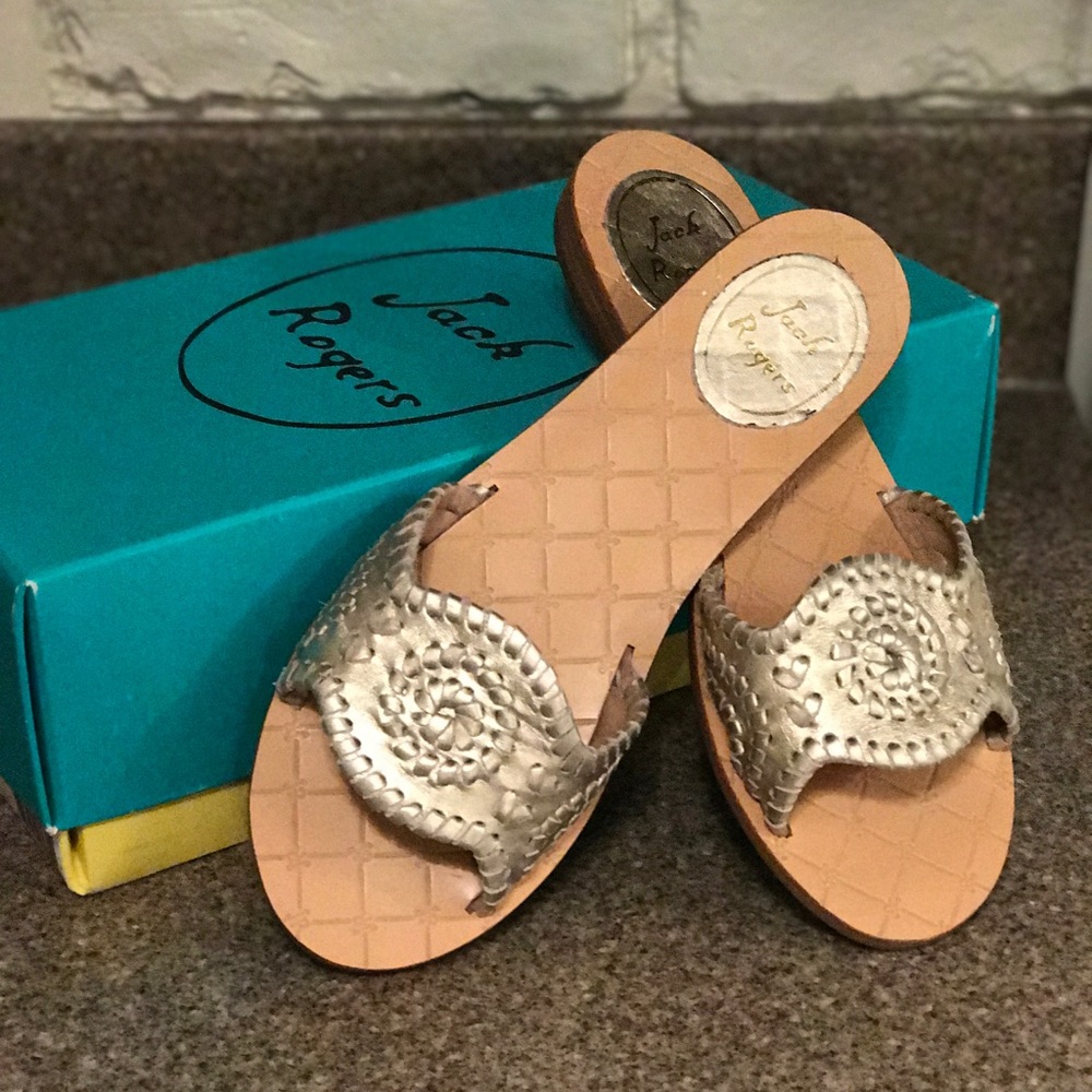 Jack Rogers Metallic Leather Sandals
