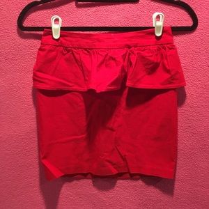 Charolette Russe Red Peplum Skirt