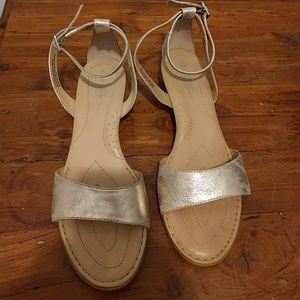 Sunday Sale! Born Crown gold ankle strap sandals