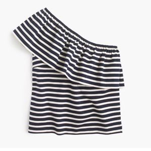 NWT j crew one shoulder striped shirt
