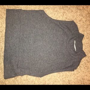 Grey sweater tank. Small turtle neck