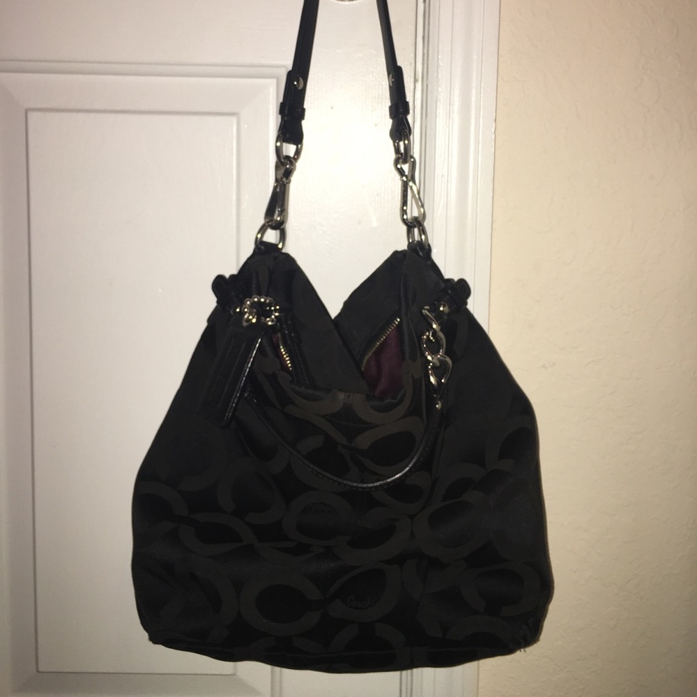 Black Coach Shoulder Bag-Medium
