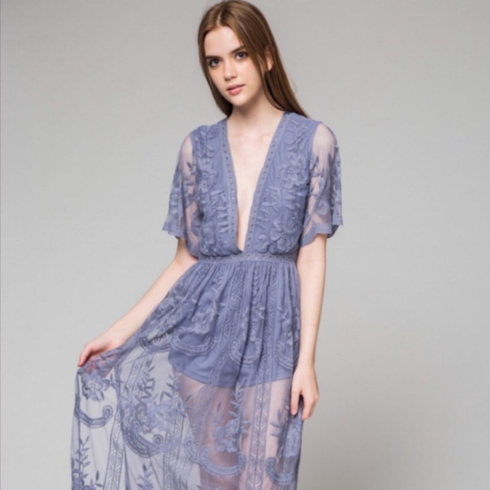 Honeypunch Lavender Lace Romper/ Dress