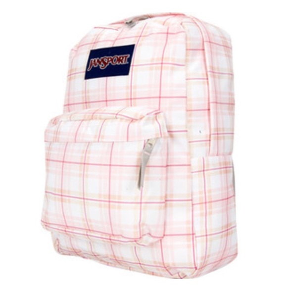 pink plaid backpack