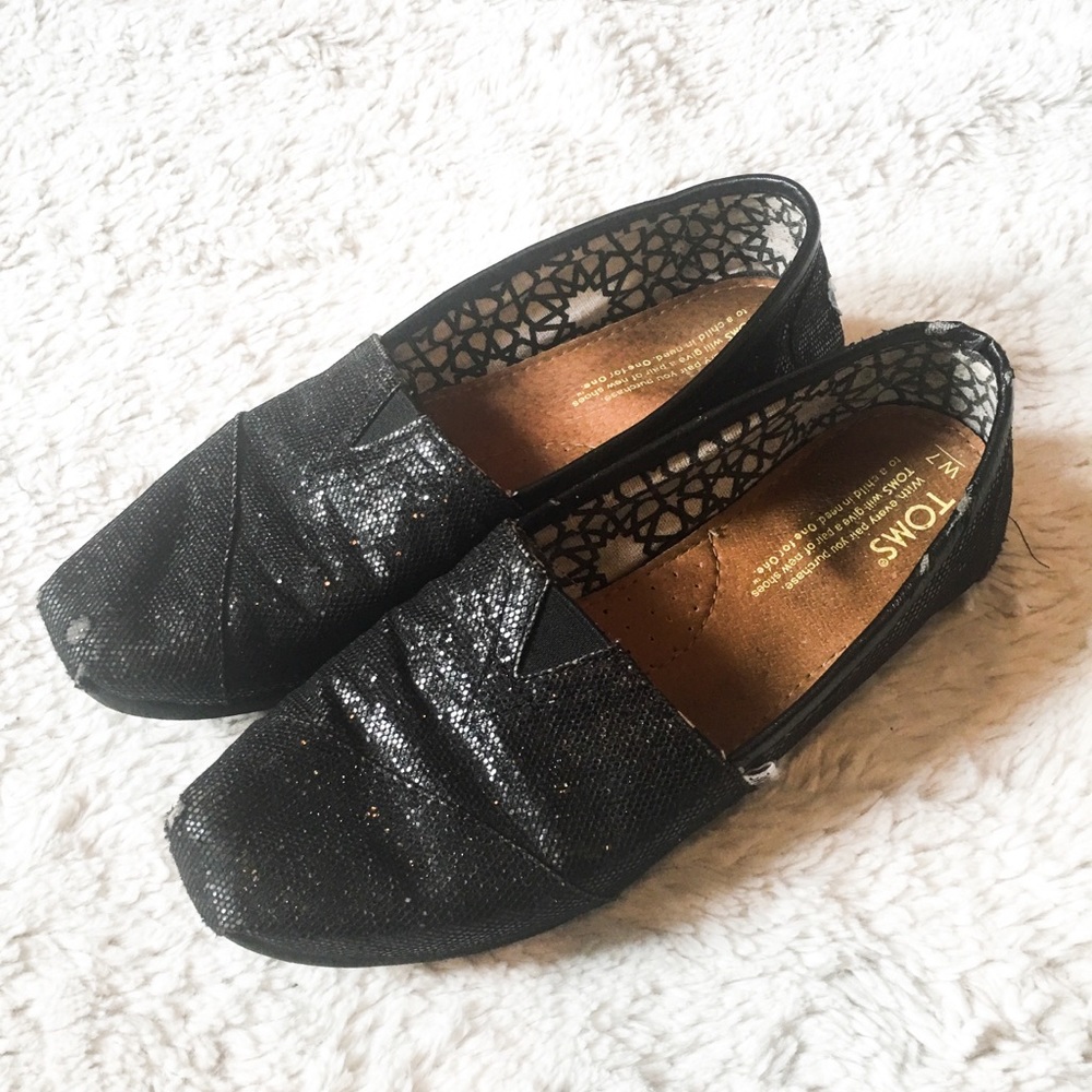 TOMS Black Glittered shoes