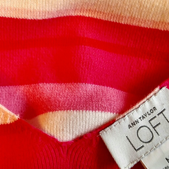 Ann Taylor Loft Pink& White Sleeveless Cotton Tank - Picture 6 of 6