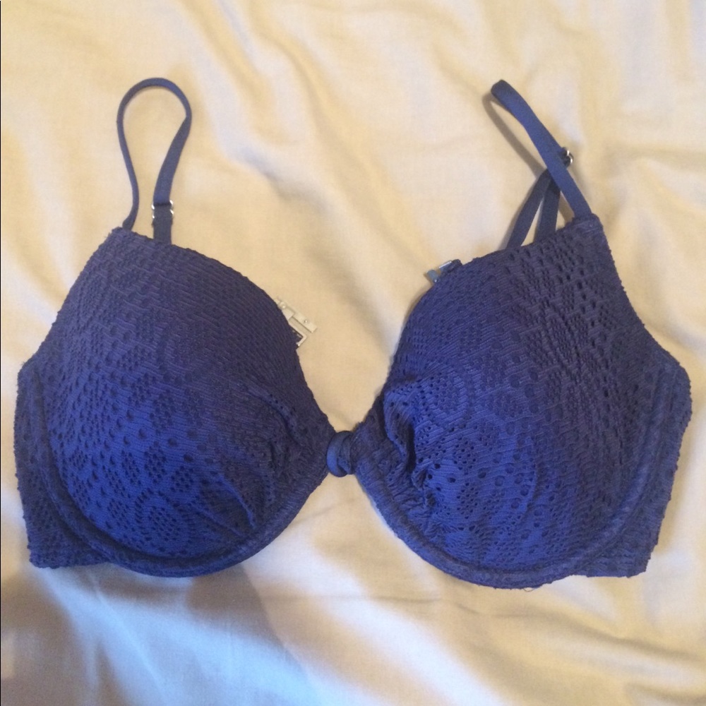 Blue lace swimsuit top