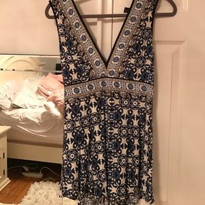 Blue printed romper