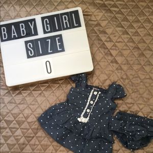 Blue jean and hearts two piece set