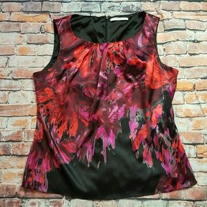 TAHARI Artsy sleeveless blouse