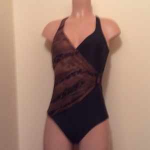 Black & brown bathing suit