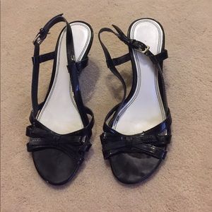 Black Strappy Wedges