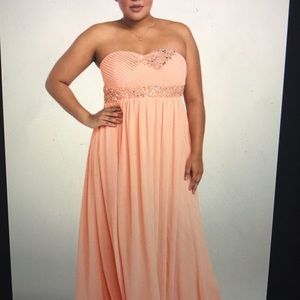 Bejeweled Rhinestone Chiffon Gown Formal Dress