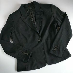 Elie Tahari Charcoal Pinstripe Career Blazer