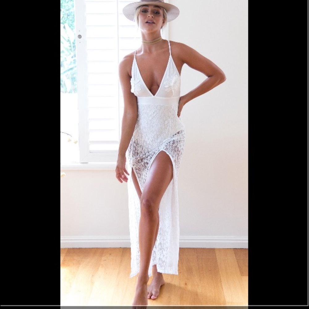White Lace Maxi Dress