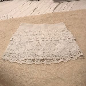 Hollister white layered skirt