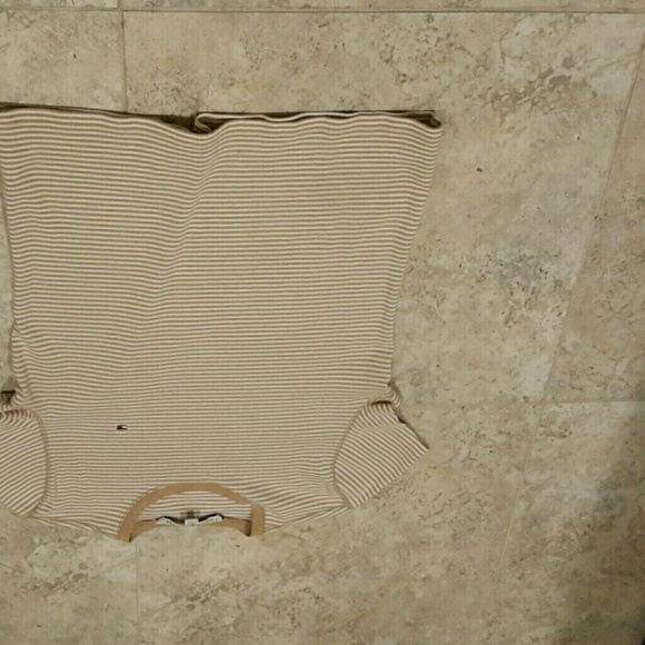 Tommy Hillier tan and white stripe tee - Picture 1 of 2