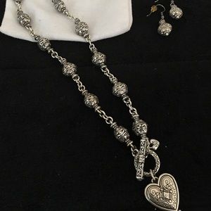 Brighton Talya Heart toggle necklace and earrings