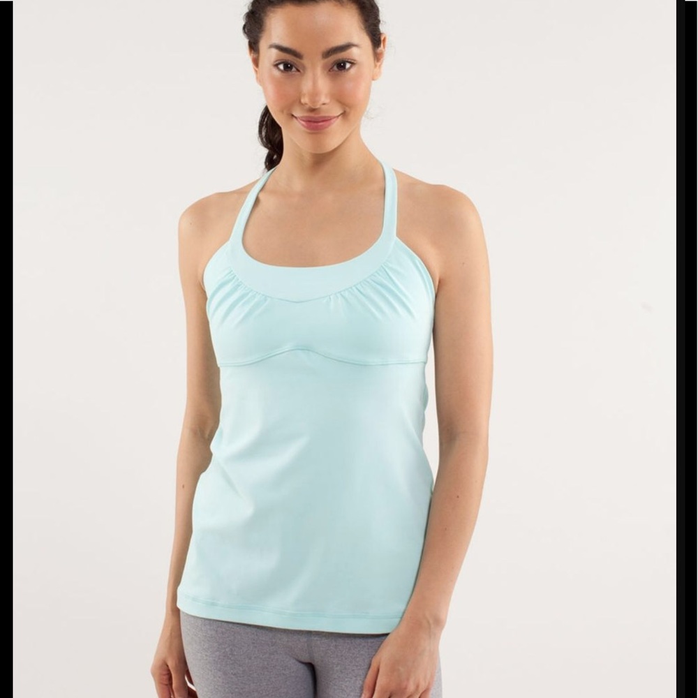 Lululemon Scoop Me Up tank, size 6. Aquamarine.