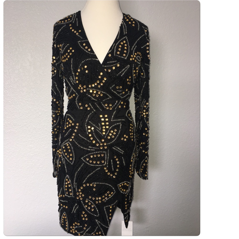 BNWT Virgos Lounge cocktail beaded sequin dress 10