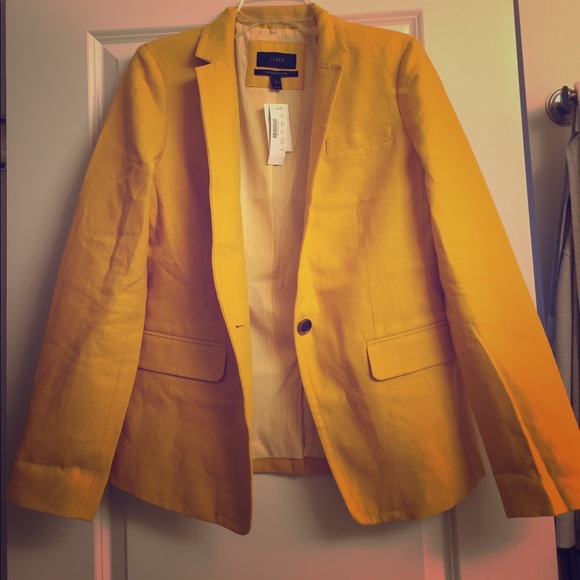 j crew yellow blazer