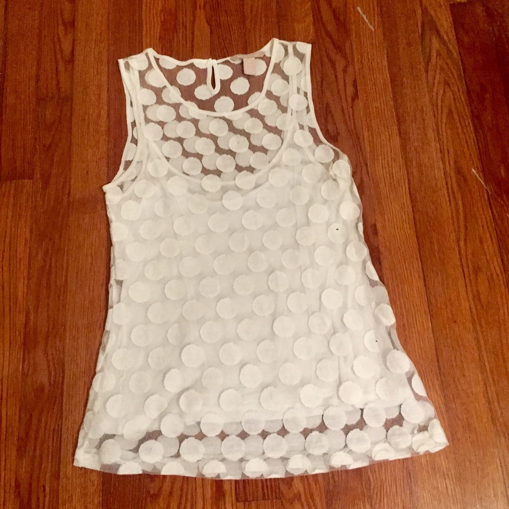 Banana Republic Polka Dot White Tank
