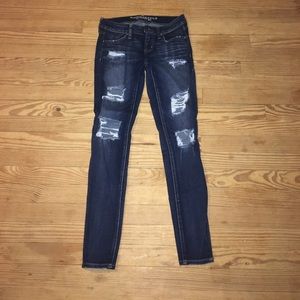 Dark destroyed american eagle jeans