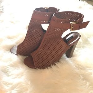 Tan heel booties
