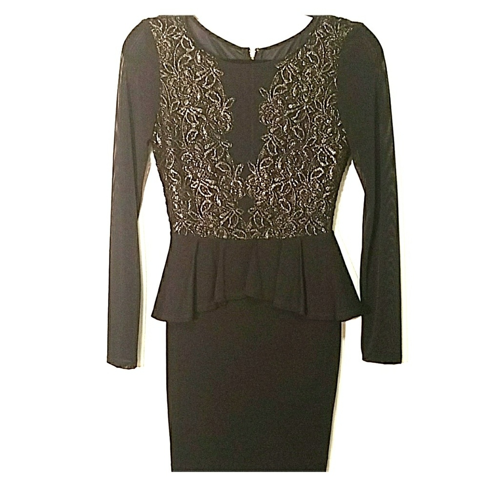 Bebe black peplum dress size XS