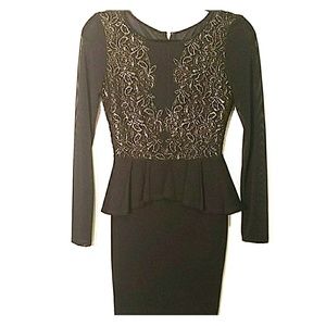 Bebe black peplum dress size XS