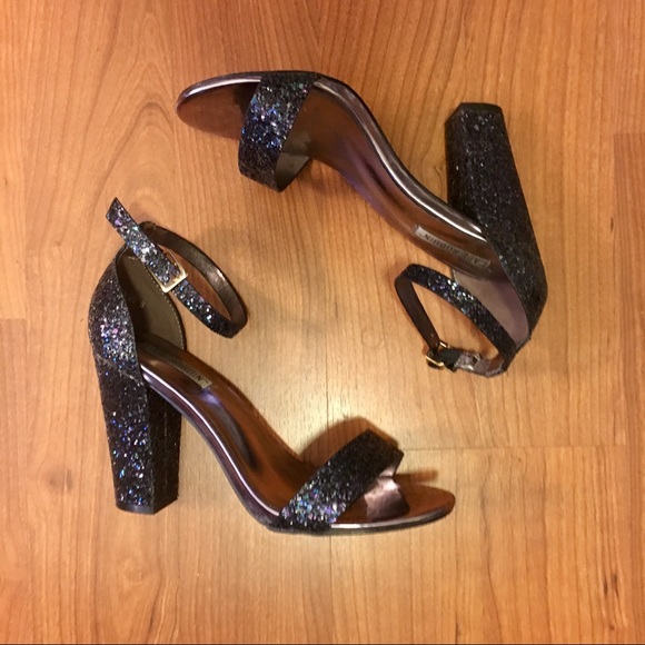 Lulus Shoes - Glitter Ankle Strap Heels