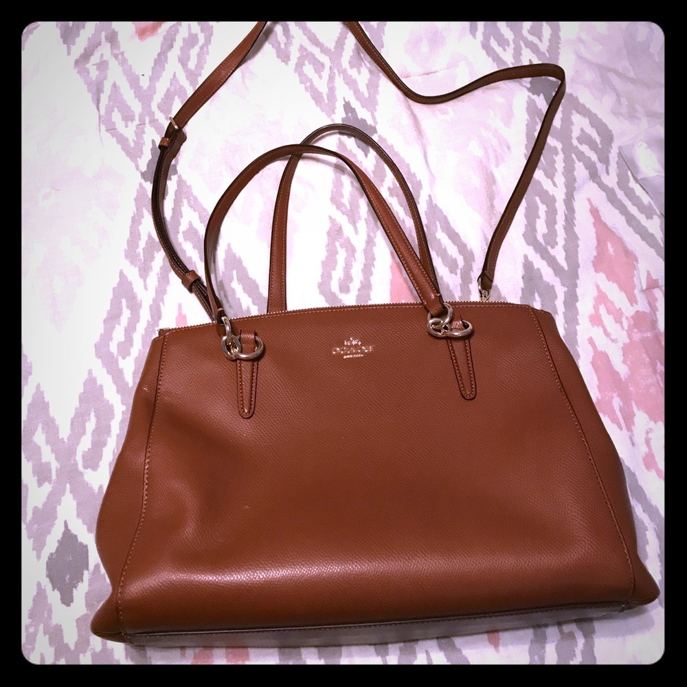 Good condition brown camel medium size coach purse