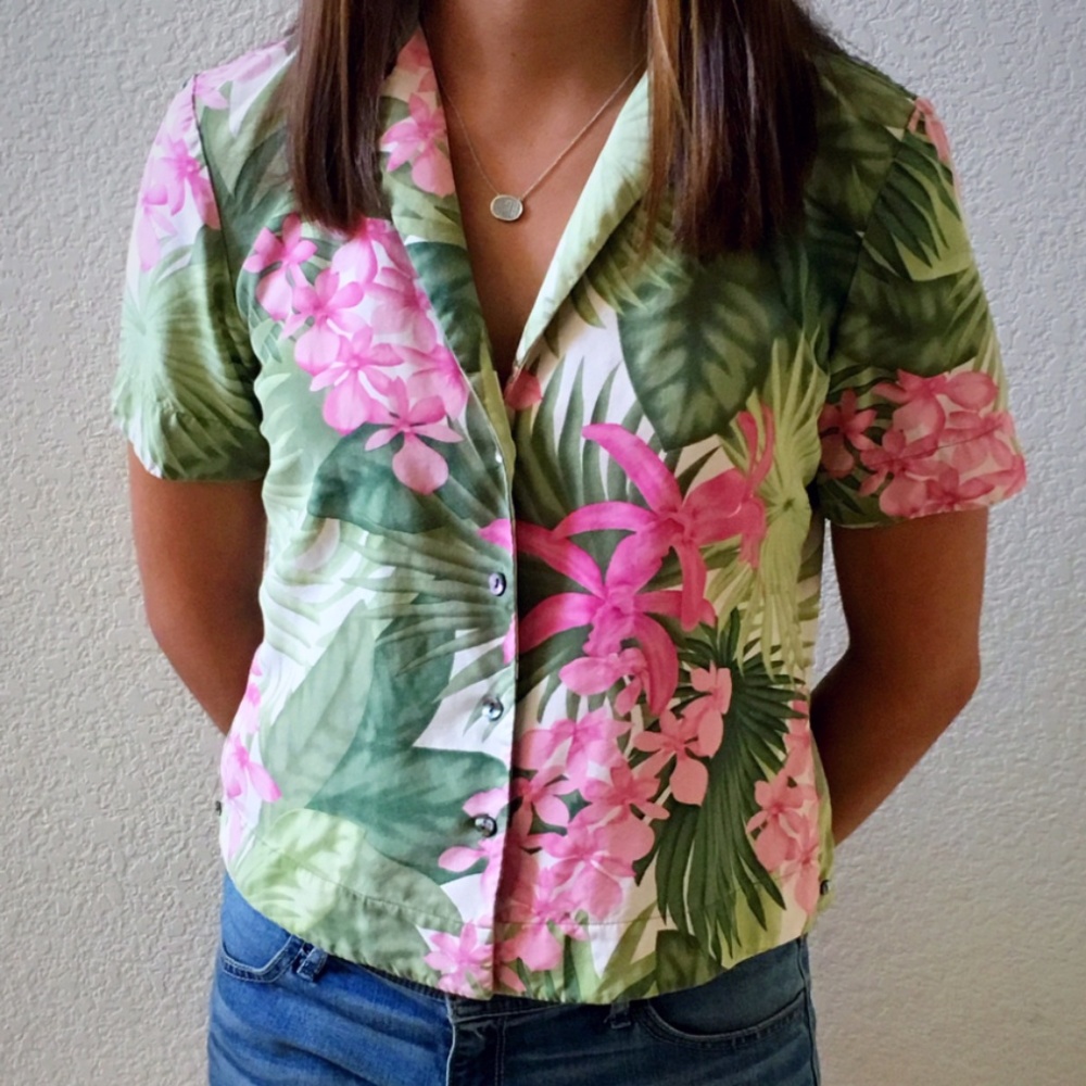 Tommy Bahama Hawaiian,  flower shirt, 100% silk