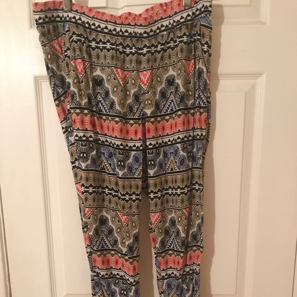 Elastic waistband print pant