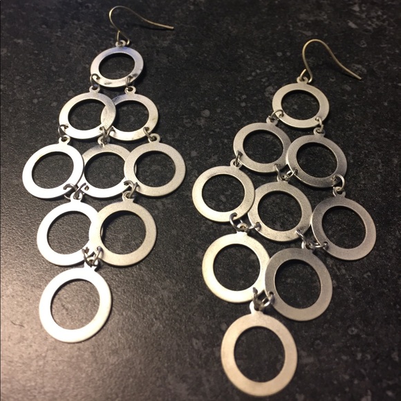 Silver Matte Fashion Earrings - Picture 2 of 2