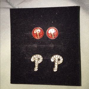 philadelphia phillies earring set