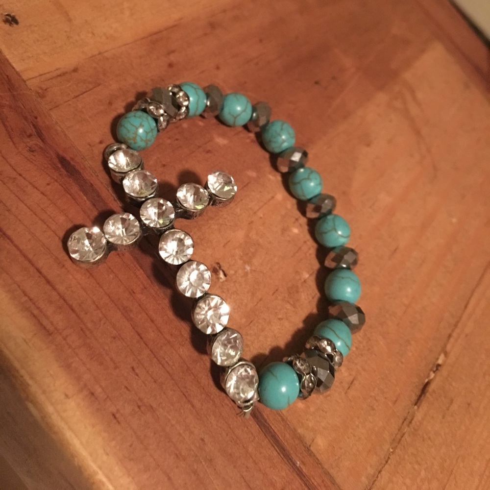 Cross turquoise bracelet