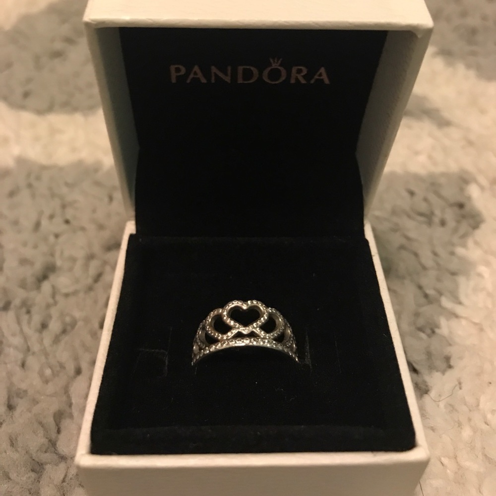 Pandora Hearts Silver Tiara Ring Size 5