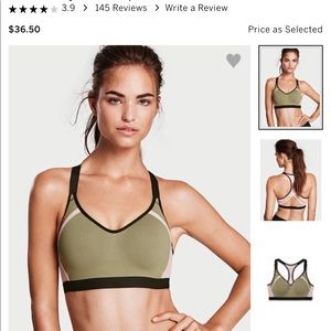 Army green and pink sports bra