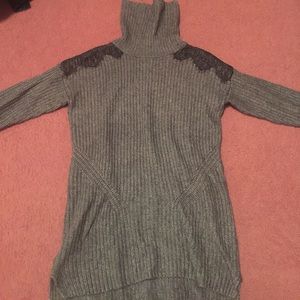 Sweater with lace shoulders