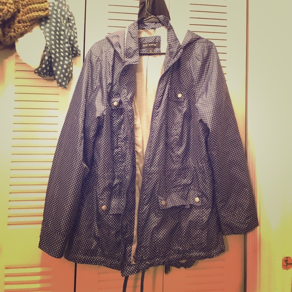 Navy Polka Dot Raincoat by Pure Energy
