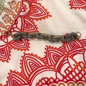 Grey, gold, and rhinestone bracelet