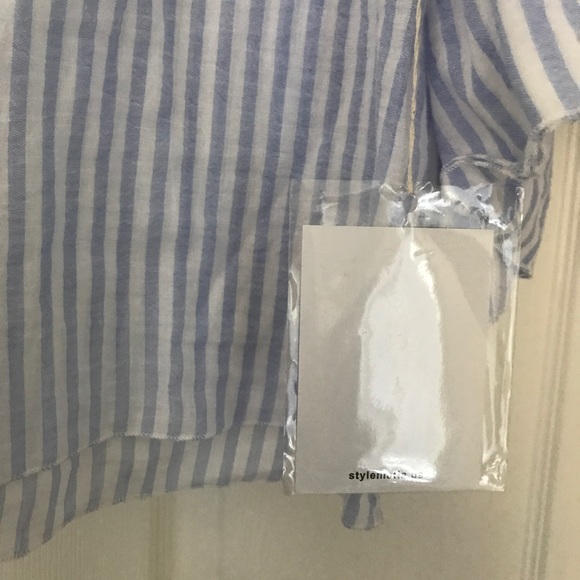 Style Mafia Finn Top Blouse Ruffle Sleeve Stripe - Picture 7 of 8