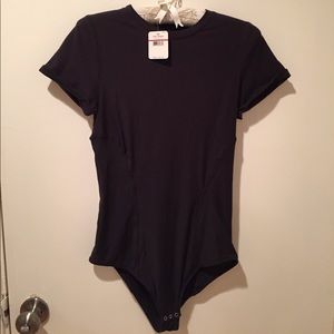 NWT Free People Bodysuit Black XS