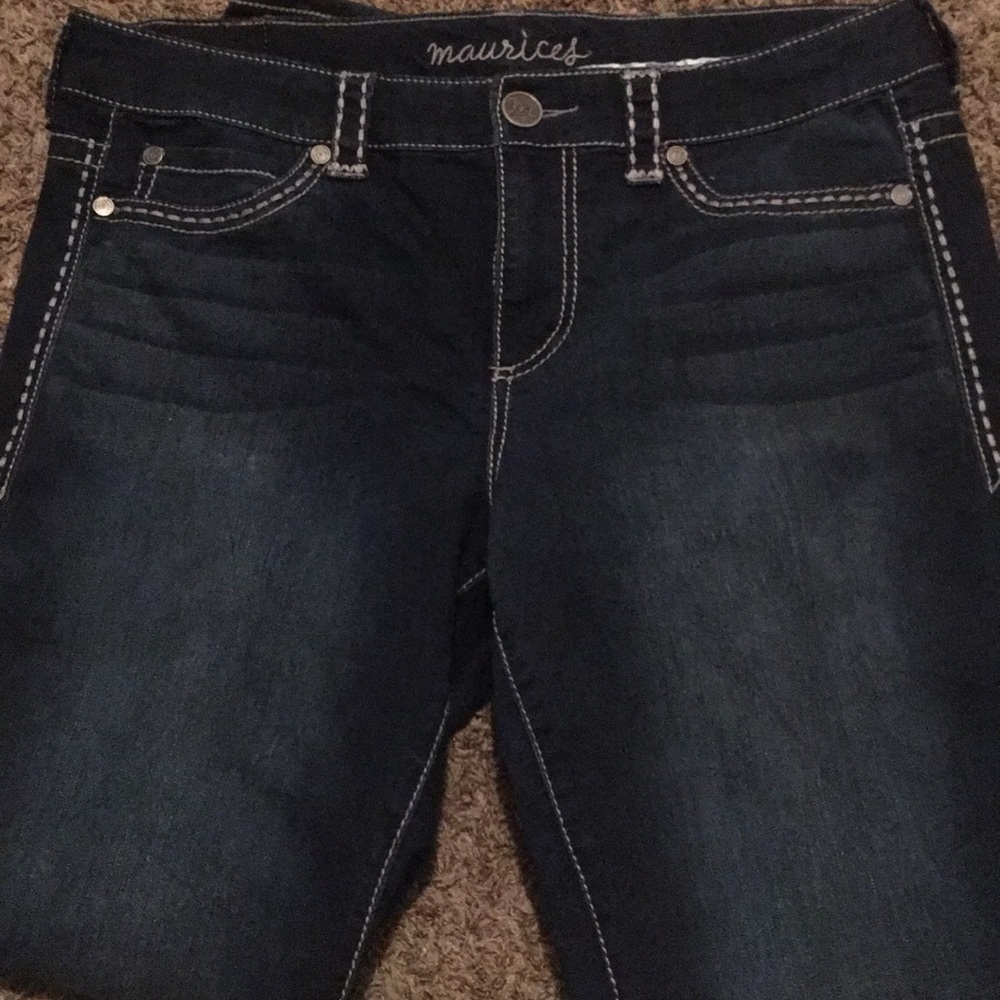 Maurice's faded dark skinny jeans