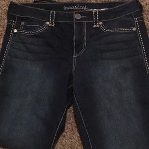Maurice's faded dark skinny jeans