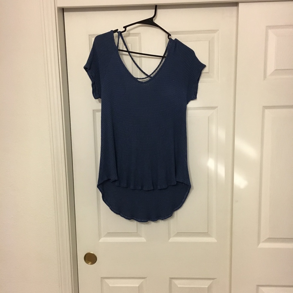 Navy high-low shirt