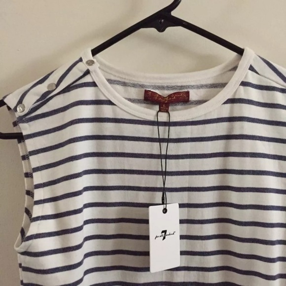 7 for All Mankind romper. New. Large. Stripes - Picture 3 of 4