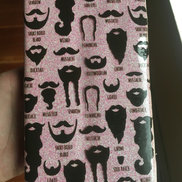 Wallet Pink and Black Rubbered glitter - Picture 2 of 3